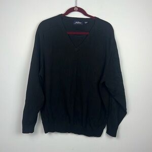 Jack Nicholas XL 100% cotton v neck black knit sweater